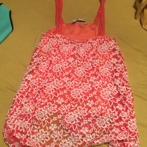NWT pink and white lace shirt