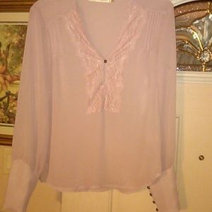 SOLD SOLD SOLD! Sexy sheer light rose blouse NWT.