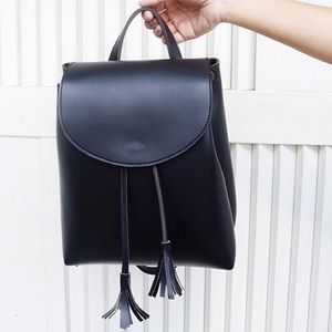 Black Leather Backpack