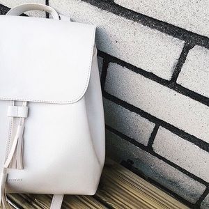 White Leather Backpack