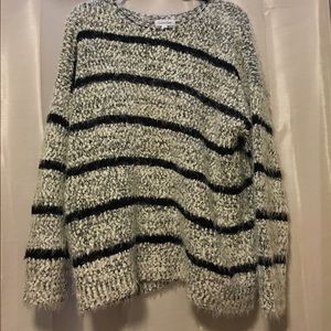 Calvin Klein Striped Fuzzy Sweater