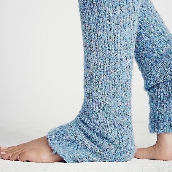 FREE PEOPLE Socks Fuzzy Leg Warmers Tall Long Boot - Picture 4 of 4