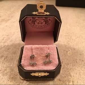 Juicy Couture mini cherry dangling earrings.