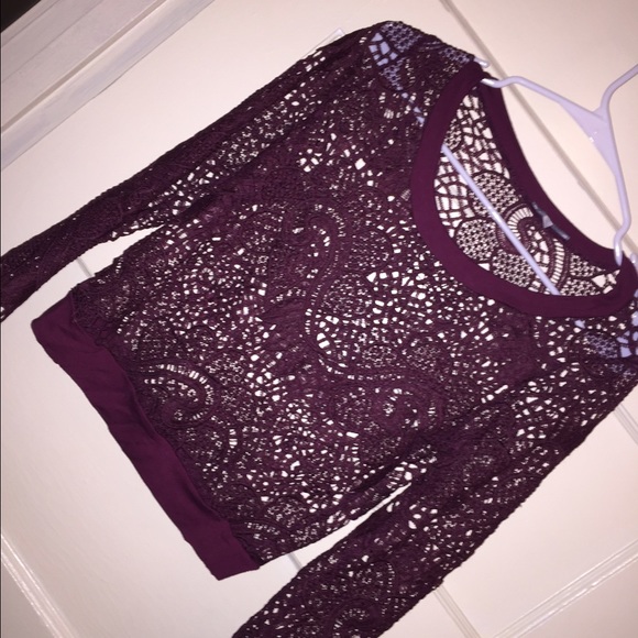 Lace long sleeve top.