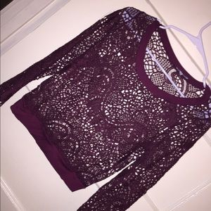 Lace long sleeve top.