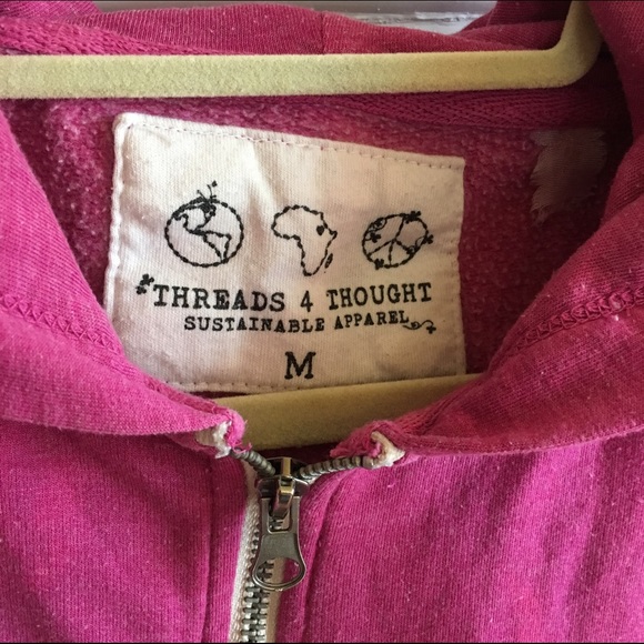 🍉Threads 4 Thought🍉 Raspberry Pink Zip Up - Picture 2 of 3
