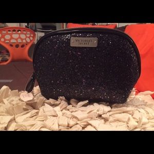 Victoria's Secret Black Glittery Makeup Bag