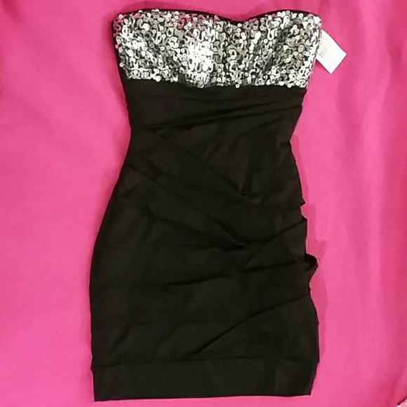 Ruby Rox Dresses & Skirts - NWT strapless black dress, top sequence
