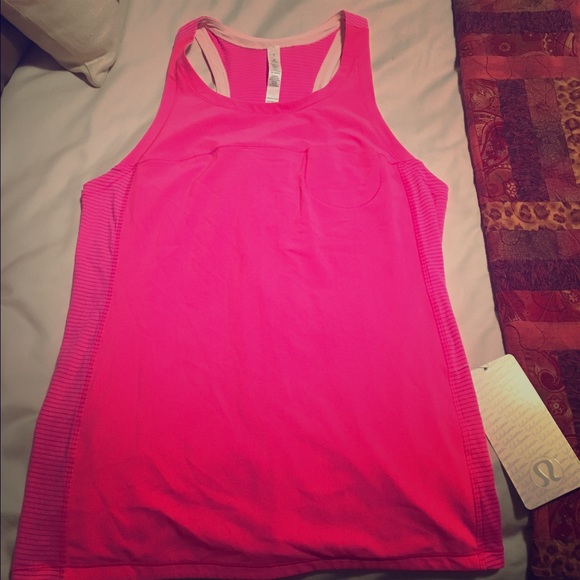 Lulu Lemon Run Silver Lining Tank- hot pink New 8