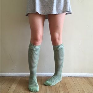 Anyhropologie green knitted knee high socks.