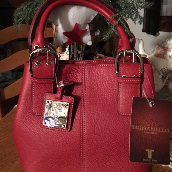 Tignanello red leather French tote - Picture 2 of 4