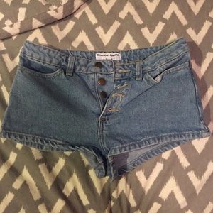 American Apparel denim button up shorts