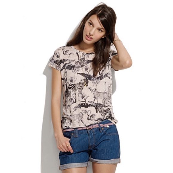 Madewell Safari Animal Linen Top - Large