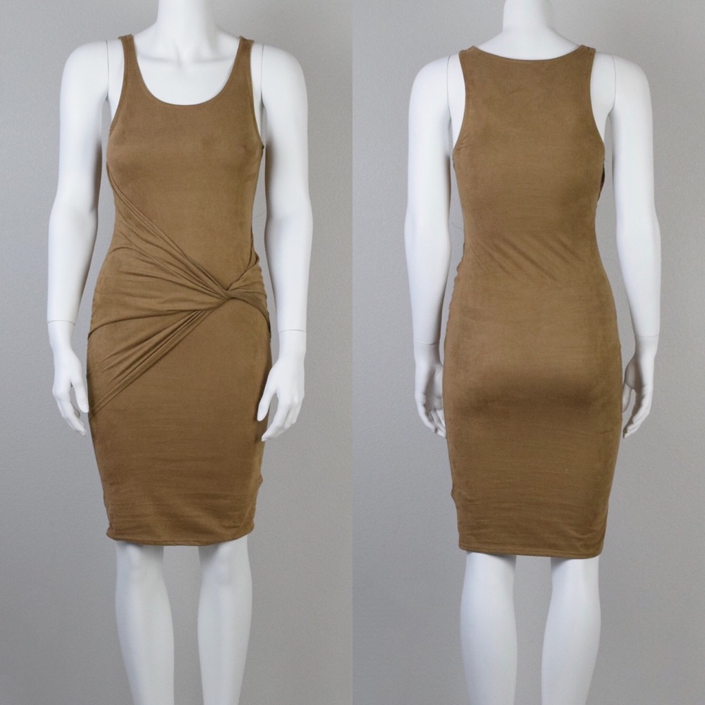 Sueded maxi dress with twist detail - Picture 1 of 5