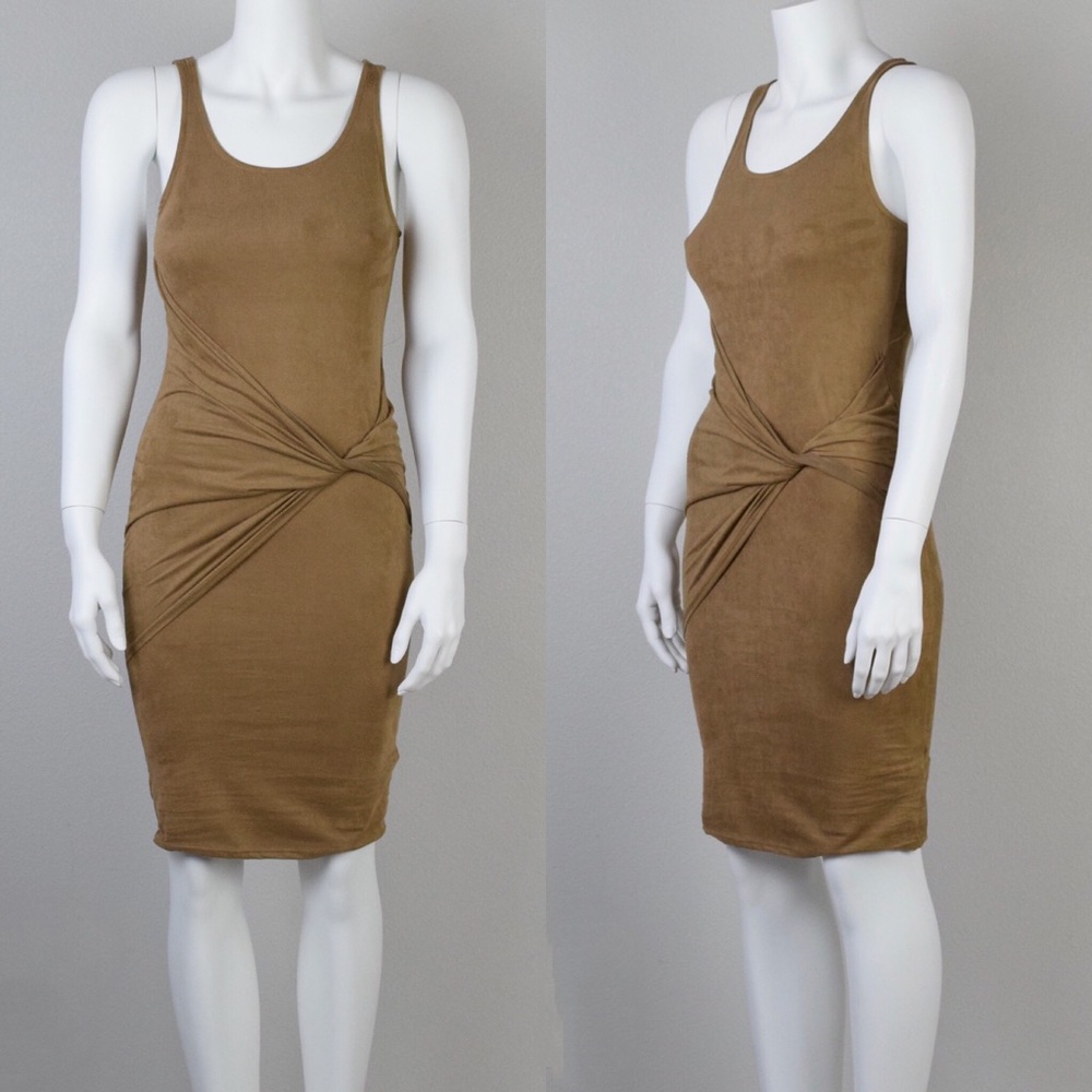 Sueded maxi dress with twist detail - Picture 2 of 5