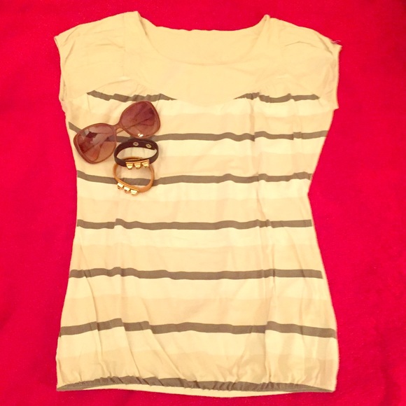 Diesel Tops - {3/$25} DIESEL cap sleeve tri-color striped top.