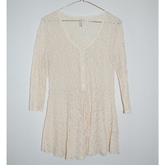 Free People Lace Peplum Top