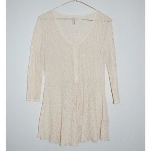 Free People Lace Peplum Top