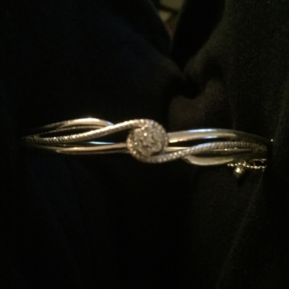 Sterling Silver and Diamond Bangle Bracelet