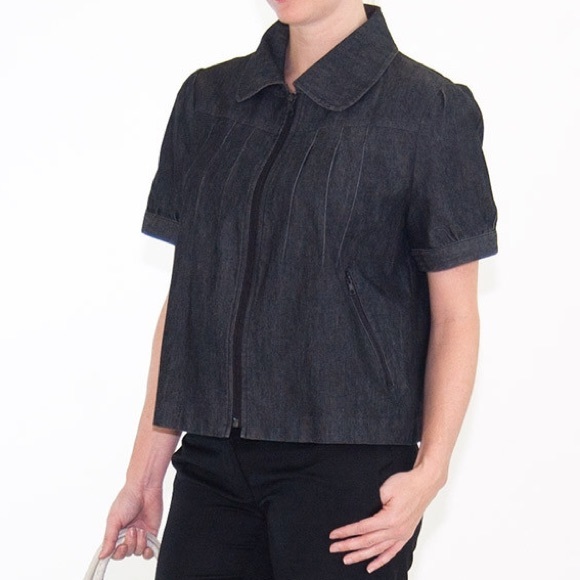 Sandro Denim Short Sleeve Jacket - Picture 2 of 3