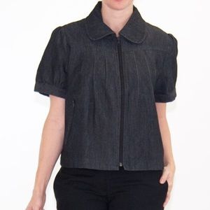 Sandro Denim Short Sleeve Jacket