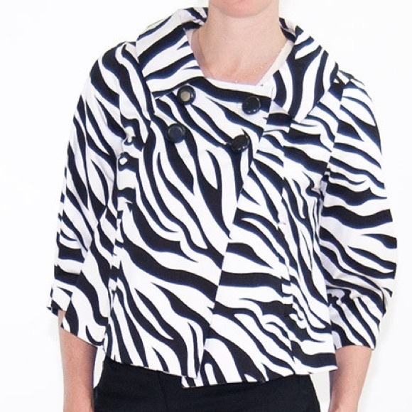 Sandro Zebra Cropped Jacket - Picture 1 of 3