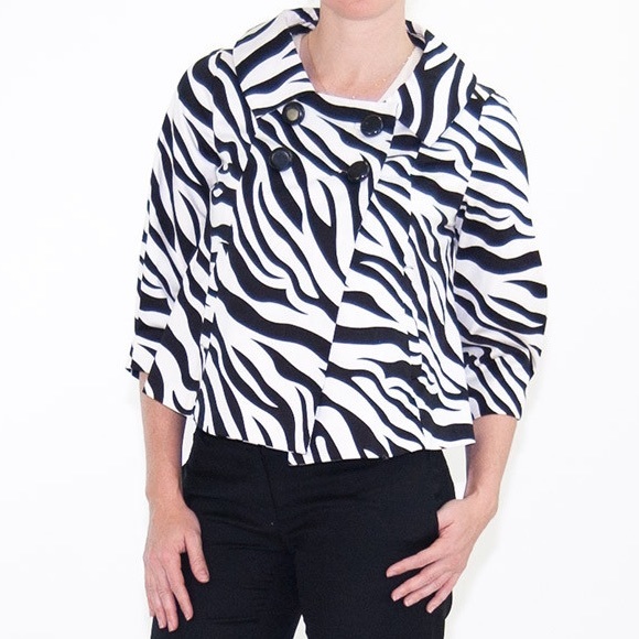 Sandro Zebra Cropped Jacket - Picture 2 of 3