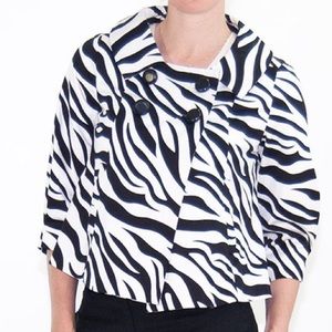 Sandro Zebra Cropped Jacket