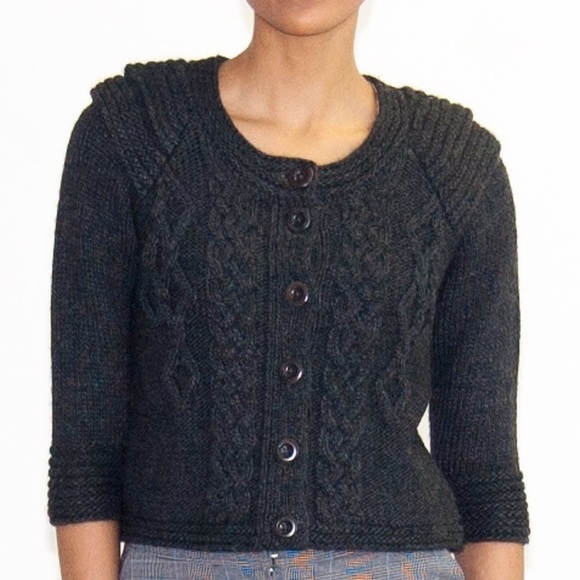 Tibi Alpaca-blend Cable Knit Cardigan - Picture 1 of 3