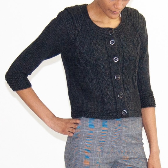 Tibi Alpaca-blend Cable Knit Cardigan - Picture 2 of 3