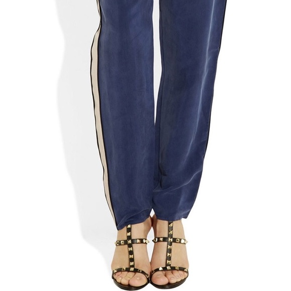 Tibi Striped Cupro-Blend Pant - Picture 3 of 4