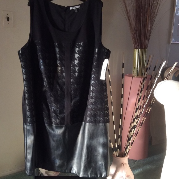 Faux leather plus size jumper