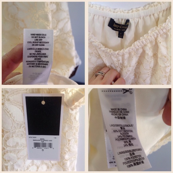 💜HP💜JUICY COUTURE Marguerite Corded Lace Top NWT - Picture 4 of 4