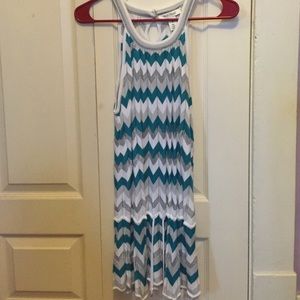 Slouchy turquoise and silver top