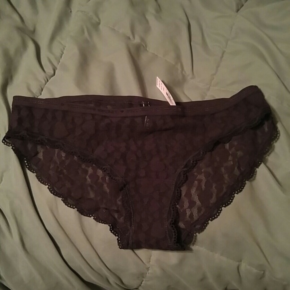 Black heart lace Victoria's Secret undies