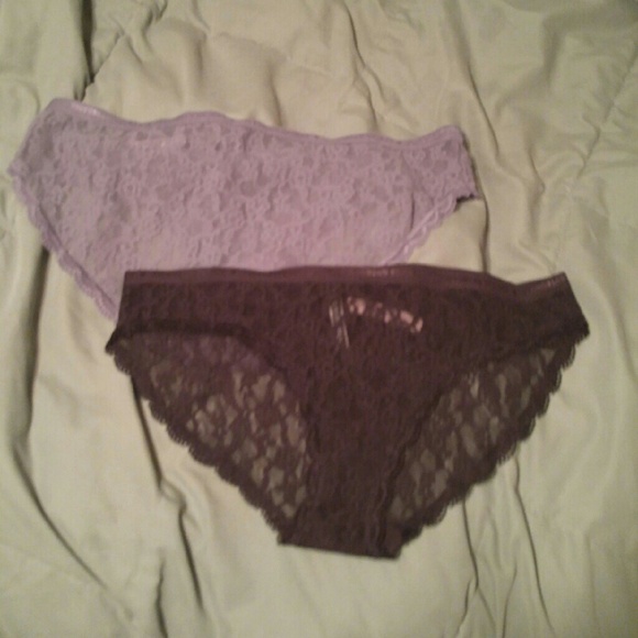 Grey and black flower lace Victoria Secret undies