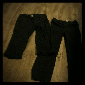 Two pair of pants one long and one capri.