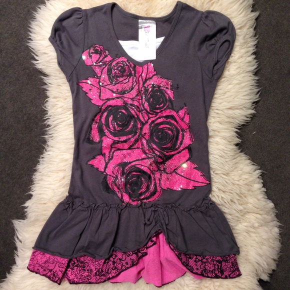 parisian rose lace gray blouse