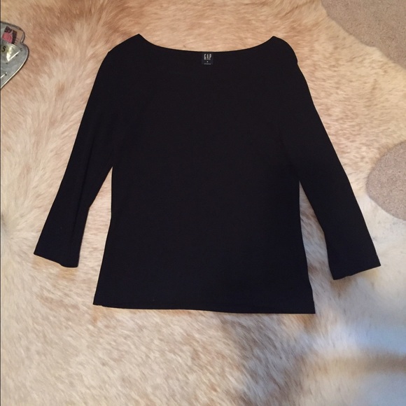 Black staple gap boat neck top - Picture 3 of 3