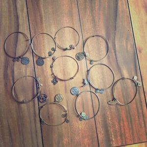 Set of 10 Alex and Ani bracelets