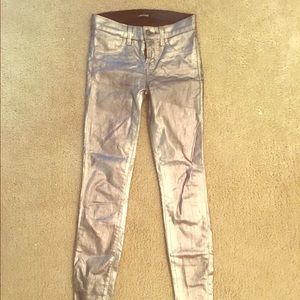 J Brand Jeans 801 Silver Skinny Jeans