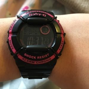 Baby-G black and pink watch