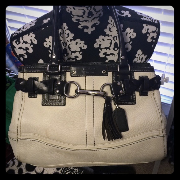 White and black Real Coach purse!