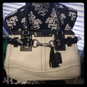 White and black Real Coach purse!