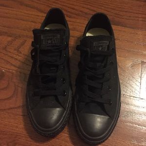 Black on black converse sneakers