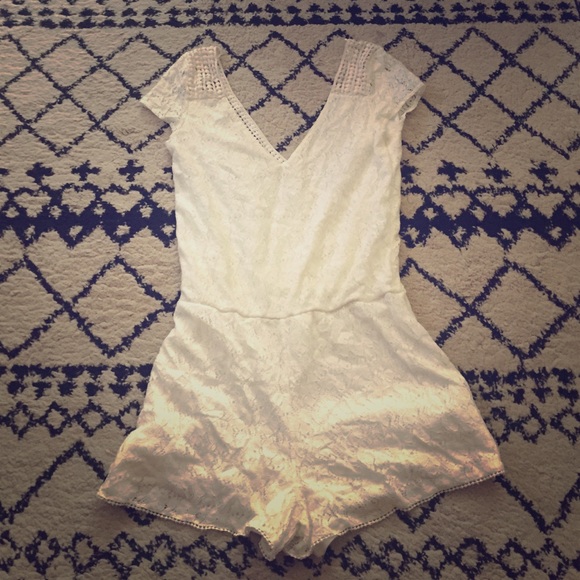 Zara white lace romper