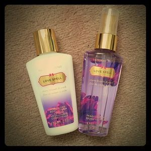 Victoria's secret love spell body spray and lotion
