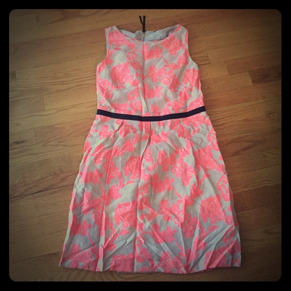 Loft embroidered dress with belt detail