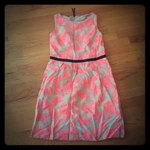 Loft embroidered dress with belt detail