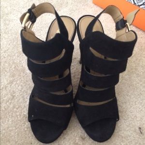 Black suede heels!!